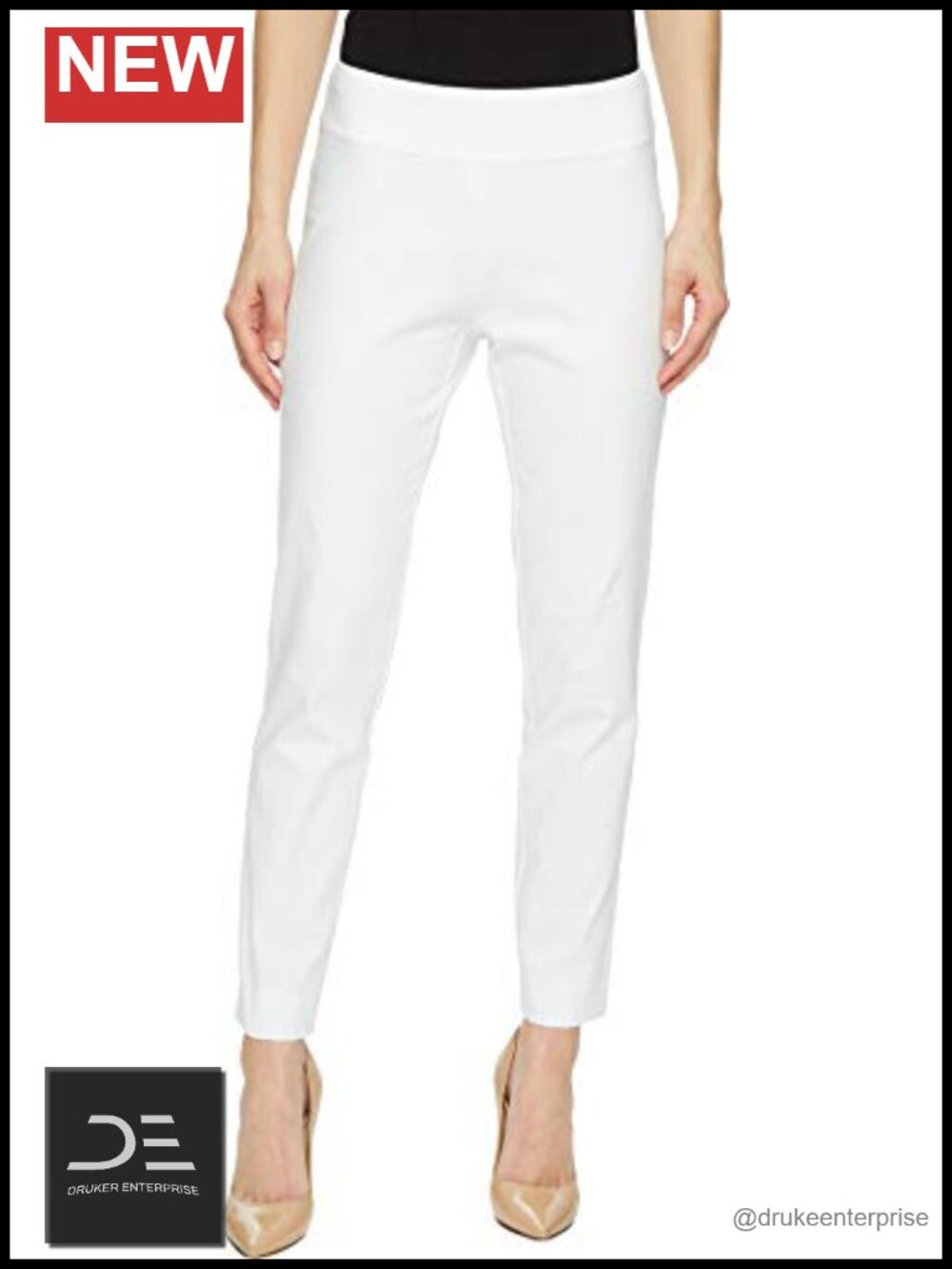 Women's Pull-On High Rise Skinny Ankle Denim Pants Cotton Spandex Stretch